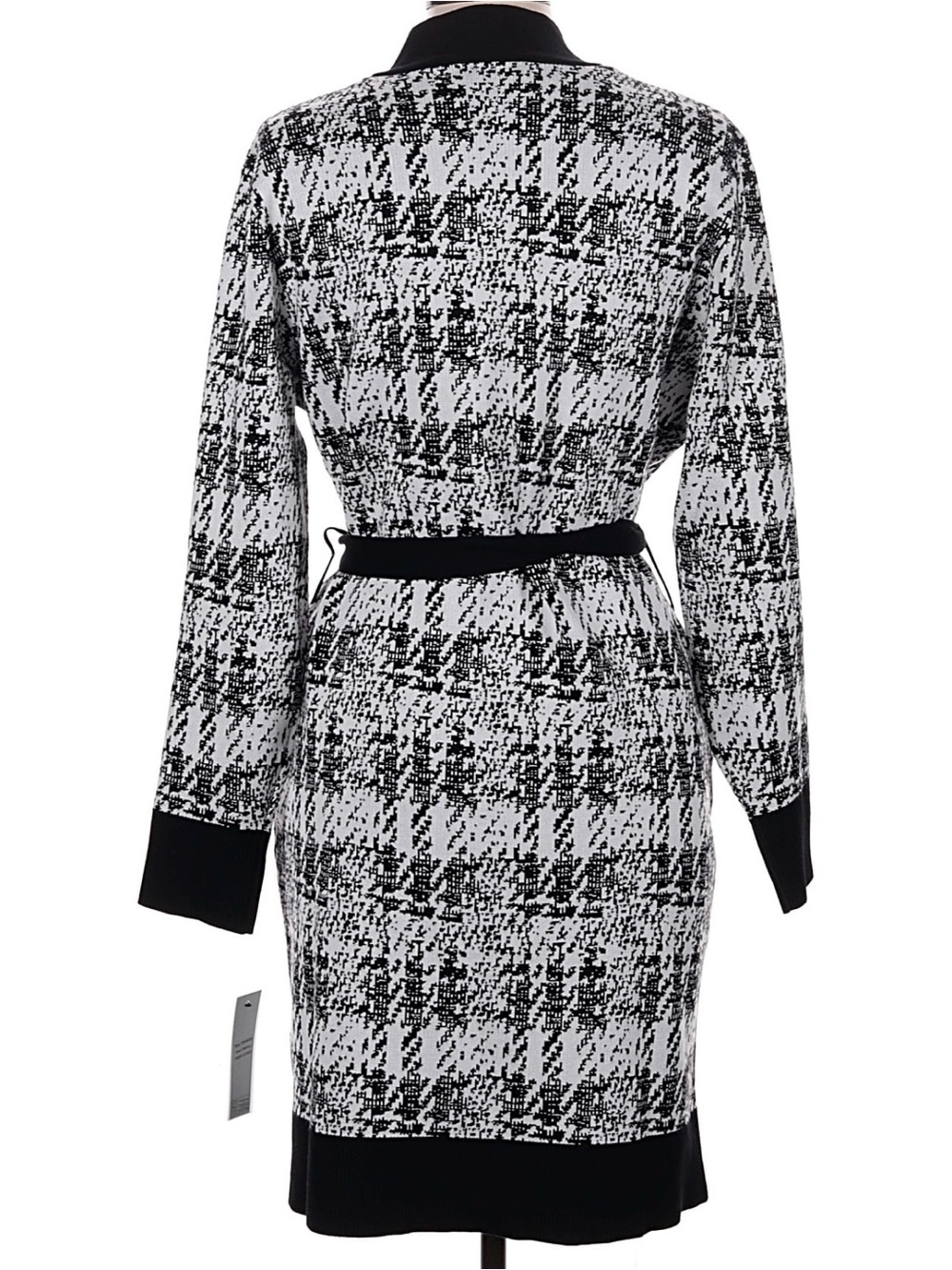DKNY Houndstooth Sweater Dress with Belt - Picture 4 of 4